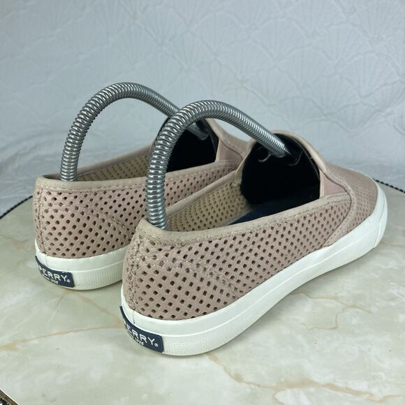 Sperry Top Sider Shoes Womens 6.5 Pink Leather Seaside Perforated Summer Loafers - Picture 9 of 12
